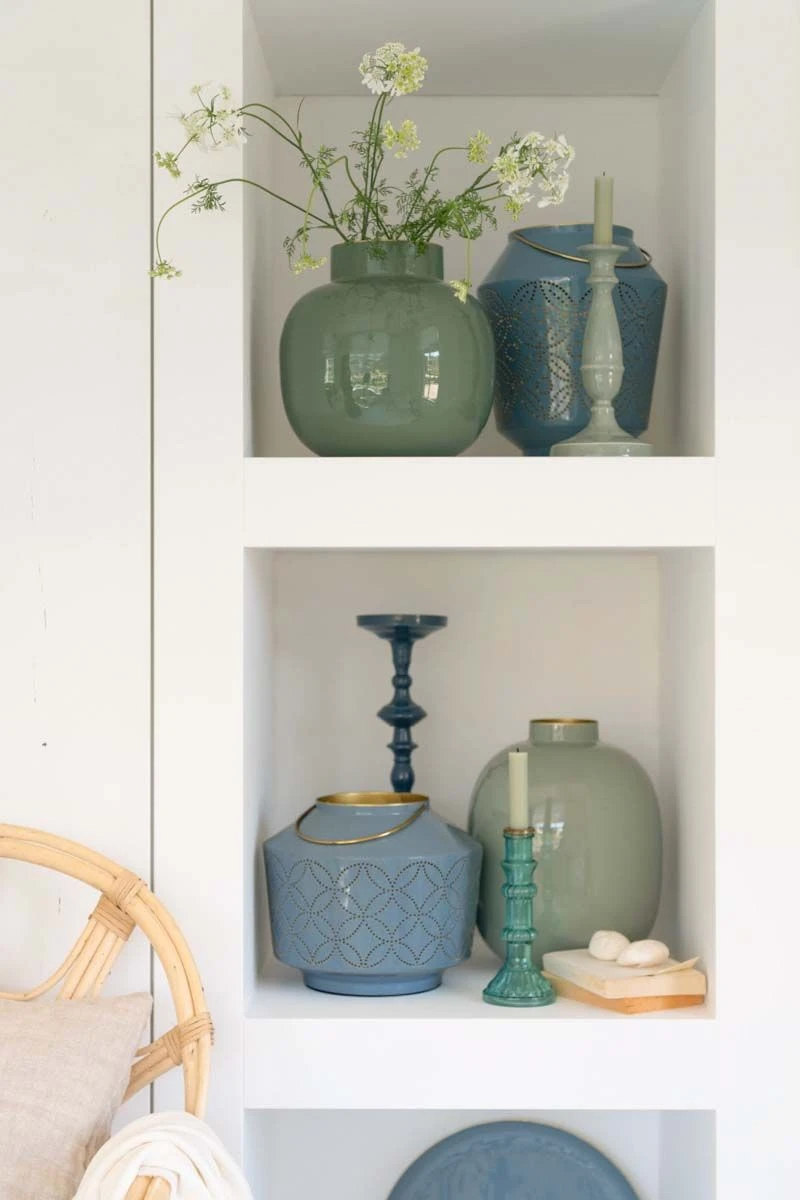 Lantern Enamelled Light Blue 22cm 4 Lantern Enamelled Light Blue 22cm - Image 2