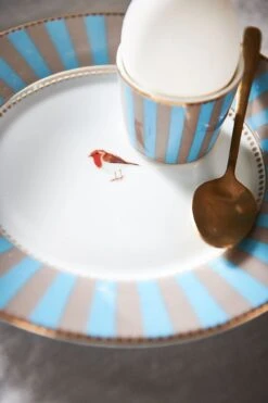 Love Birds Dinner Plate Blue/Khaki 26,5 Cm -Pip studio pip fw22 254 3