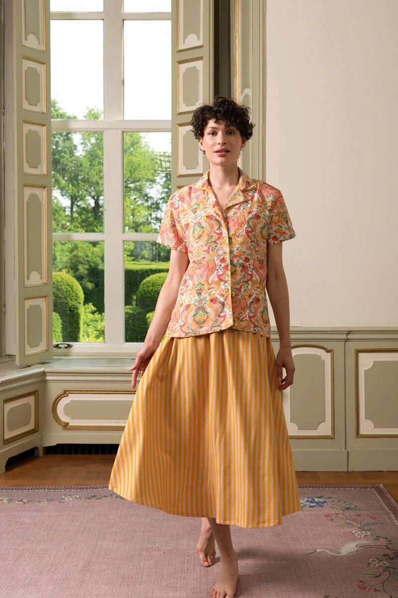 Blouse Short Sleeve Kyoto Festival Yellow 4 Blouse Short Sleeve Kyoto Festival Yellow - Image 2