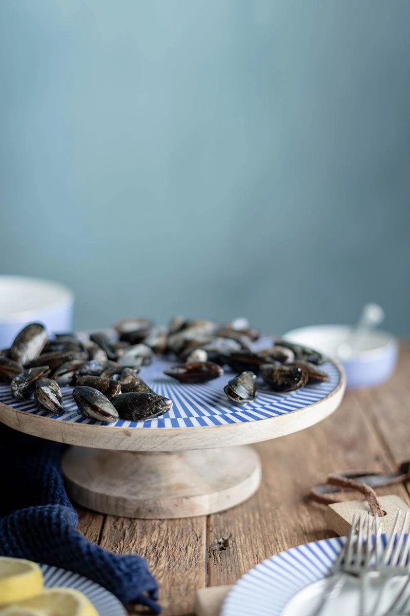 Wooden Platter Blue 32 Cm 4 Wooden Platter Blue 32 Cm - Image 2