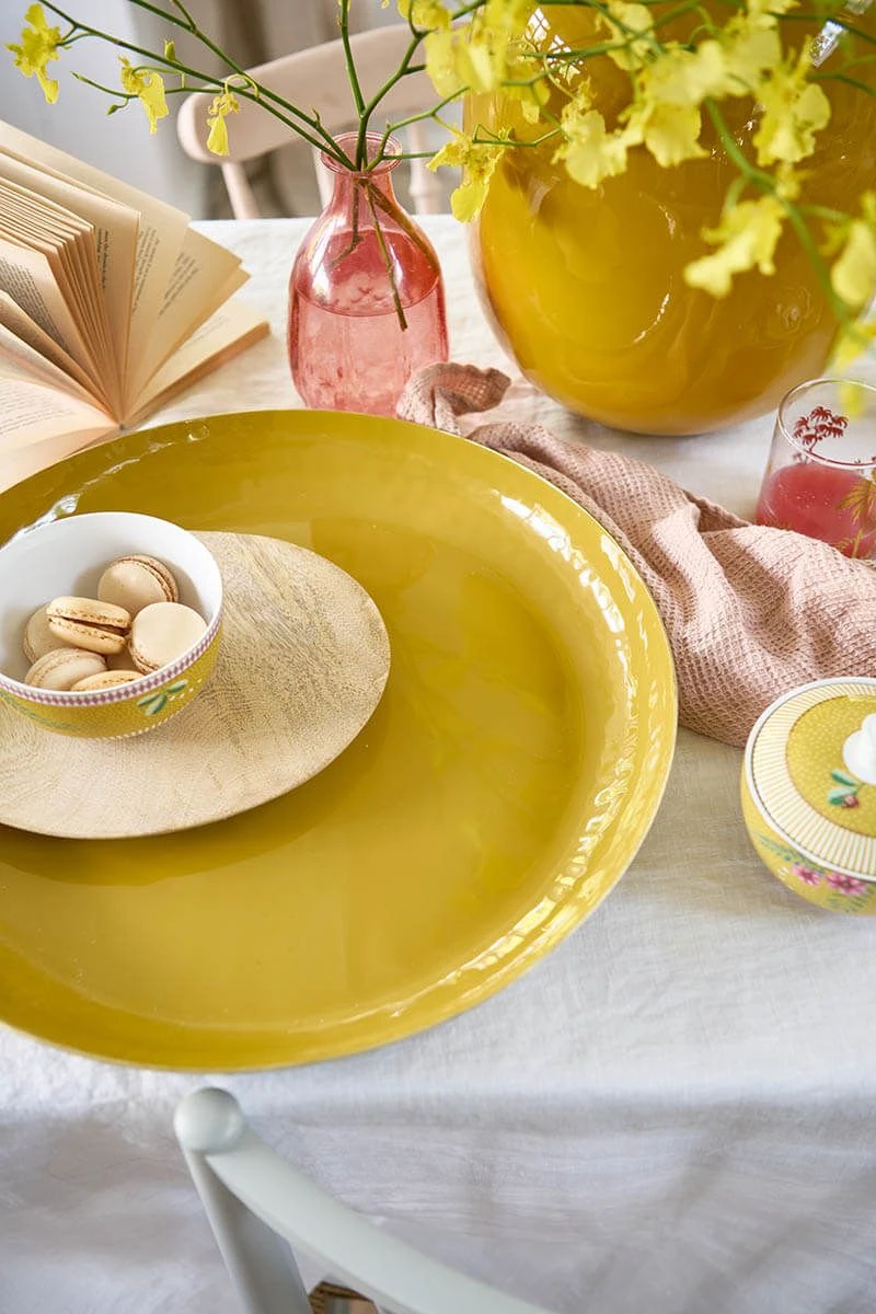 Tray Enamelled Ocher 40cm 4 Tray Enamelled Ocher 40cm - Image 2