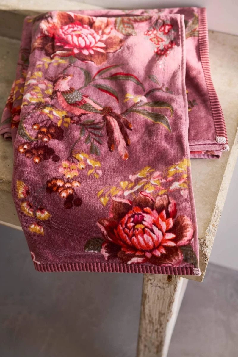 Large Bath Towel Secret Garden Mauve 70x140cm 5 Large Bath Towel Secret Garden Mauve 70x140cm - Image 3