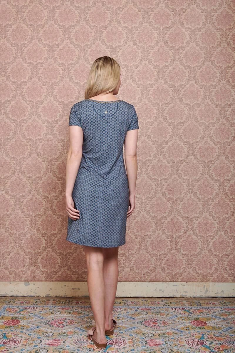 Nightdress Short Sleeve Tegola Blue 8 Nightdress Short Sleeve Tegola Blue - Image 6