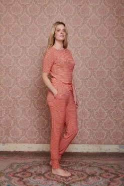 Top Short Sleeve Little Sumo Stripe Coral -Pip studio pip mix and match diemen84608