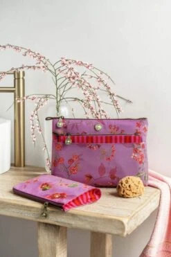 Cosmetic Zipper Pouch Kawai Flower Fuchsia -Pip studio pip studio gifting ss2023 cosmetic bags 01 lr 1