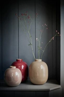 Metal Vase Khaki 32cm -Pip studio pip vazen ss23 khaki red lr