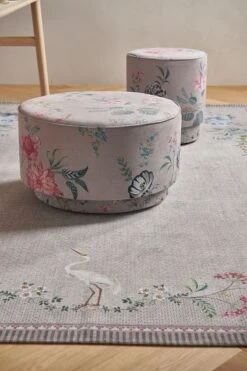 Stool High Fleur Grandeur Khaki 9 Stool High Fleur Grandeur Khaki -Pip studio poef fleurgrandeur khaki 06