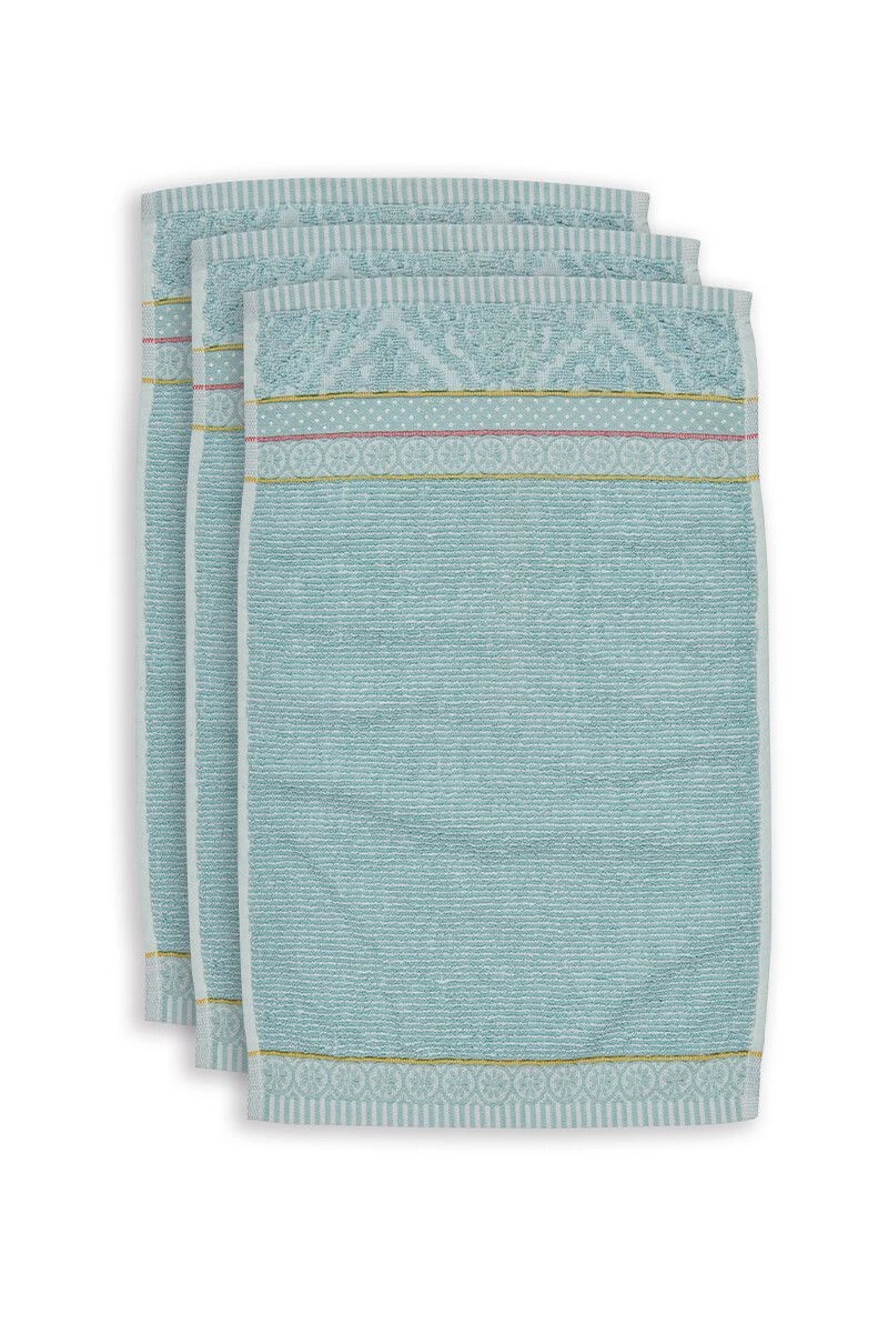 Guesttowel Set/3 Soft Zellige Blue 30x50 Cm 3 Guesttowel Set/3 Soft Zellige Blue 30x50 Cm