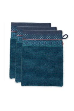 Washcloth Set/3 Soft Zellige Dark Blue 16x22 Cm