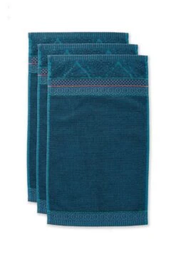 Guesttowel Set/3 Soft Zellige Dark Blue 30x50 Cm