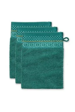 Washcloth Set/3 Soft Zellige Green 16x22 Cm