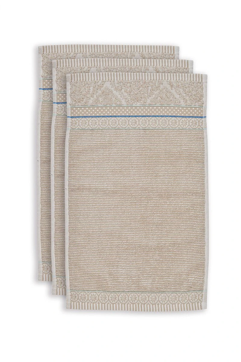 Guesttowel Set/3 Soft Zellige Khaki 30x50 Cm 3 Guesttowel Set/3 Soft Zellige Khaki 30x50 Cm