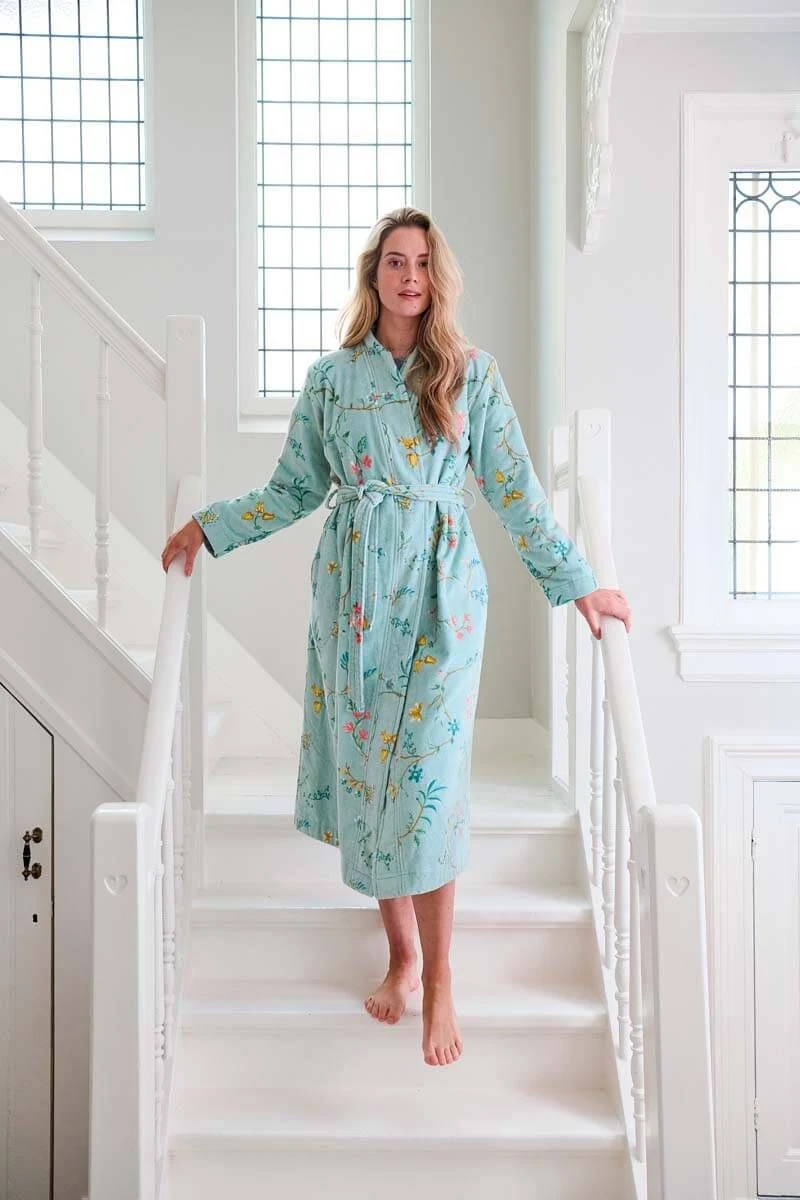 Bathrobe Les Fleurs Bathrobe Blue 5 Bathrobe Les Fleurs Bathrobe Blue - Image 3