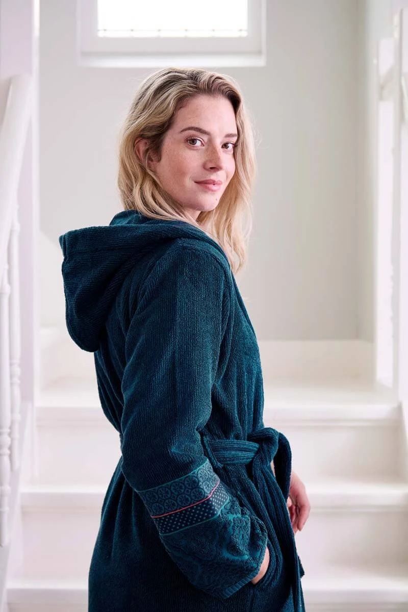 Bathrobe Soft Zellige Dark Blue 4 Bathrobe Soft Zellige Dark Blue - Image 2