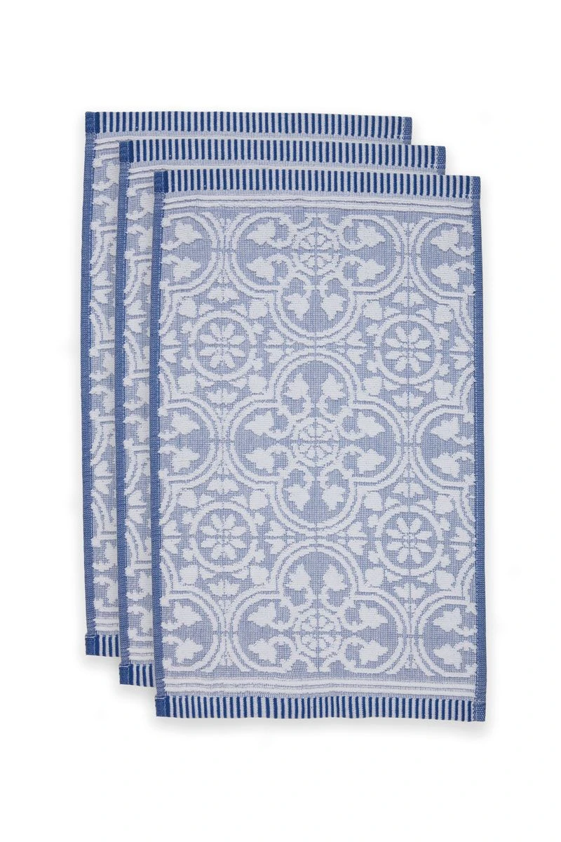 Guesttowel Set/3 Tile De Pip Blue 30x50 Cm 3 Guesttowel Set/3 Tile De Pip Blue 30x50 Cm