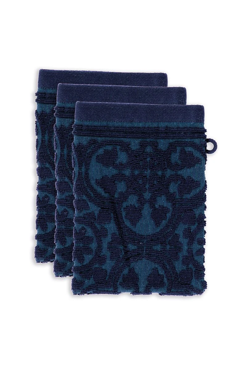 Washcloth Set/3 Tile De Pip Dark Blue 16x22 Cm 3 Washcloth Set/3 Tile De Pip Dark Blue 16x22 Cm