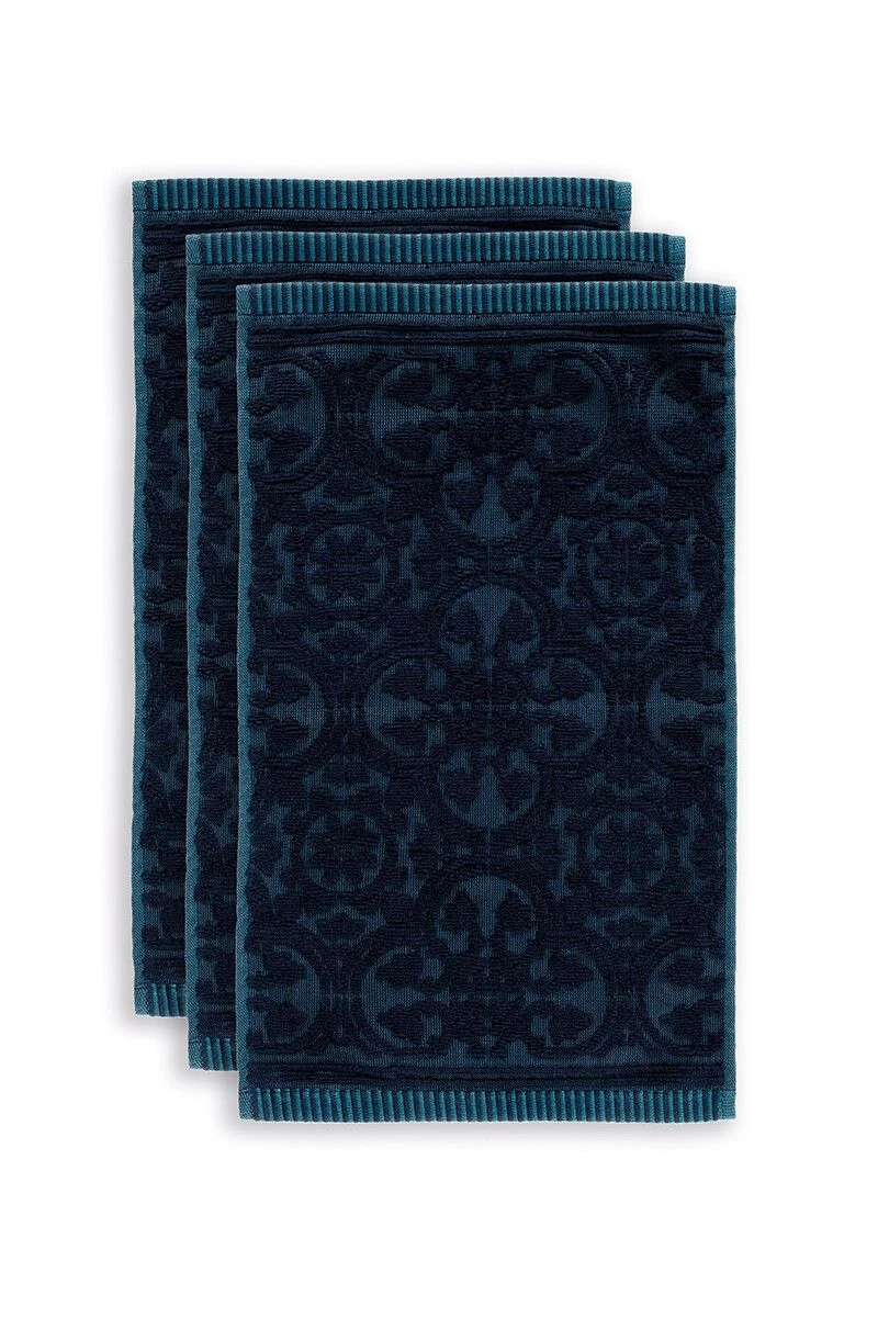 Guesttowel Set/3 Tile De Pip Dark Blue 30x50 Cm 3 Guesttowel Set/3 Tile De Pip Dark Blue 30x50 Cm