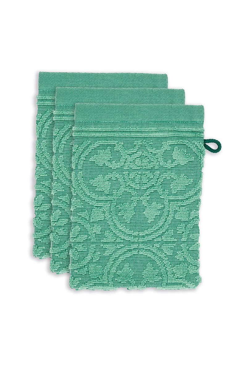 Washcloth Set/3 Tile De Pip Green 16x22 Cm 3 Washcloth Set/3 Tile De Pip Green 16x22 Cm