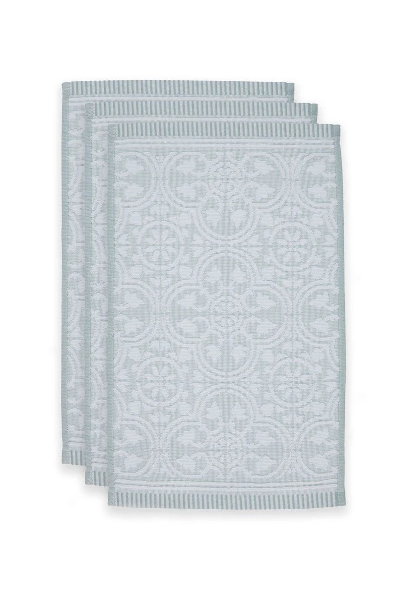 Guesttowel Set/3 Tile De Pip Light Blue 30x50 Cm 3 Guesttowel Set/3 Tile De Pip Light Blue 30x50 Cm