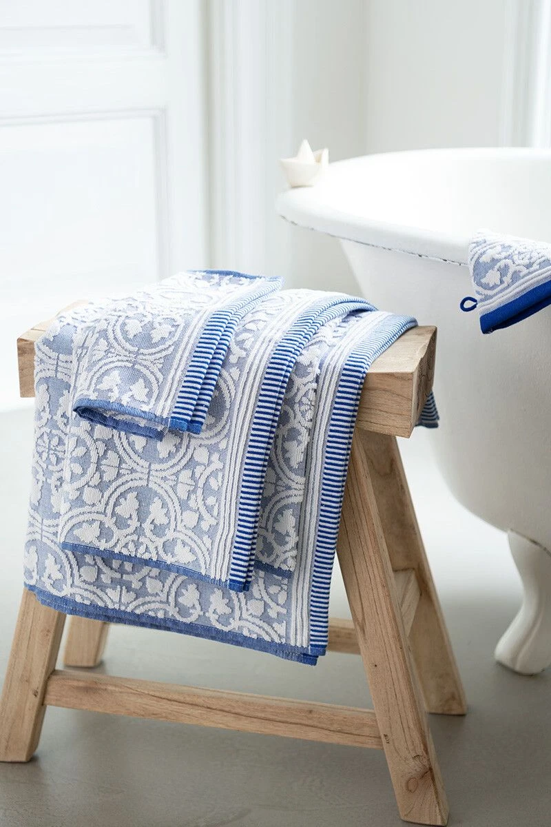 Guesttowel Set/3 Tile De Pip Blue 30x50 Cm 4 Guesttowel Set/3 Tile De Pip Blue 30x50 Cm - Image 2
