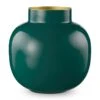Round Metal Vase Dark Green 25 Cm 1 Round Metal Vase Dark Green 25 Cm -Pip studio vase metal round dark green 25 cm 1 4 pip studio 51.102.020
