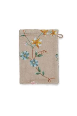 Washcloth Set/3 Les Fleurs Khaki 16x22 Cm -Pip studio washcloth les fleurs khaki flowers 16x22 pip studio 217807